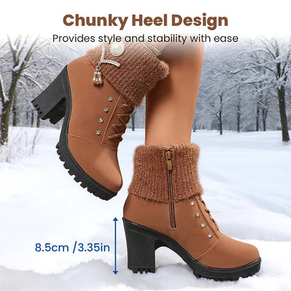 Women's Thick Warm Chunky Heel Boots