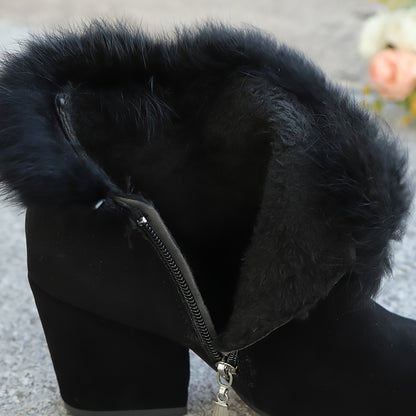 Women's Fashionable Warm Heeled Ankle Boots