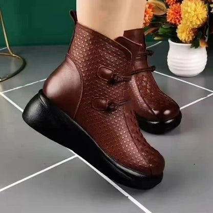 Women's Comfortable Warm Handcrafted Genuine Leather Ankle Boots
