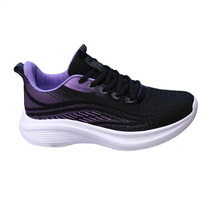 Men’s Lightweight Cushioned Running Sneakers – Black/Purple