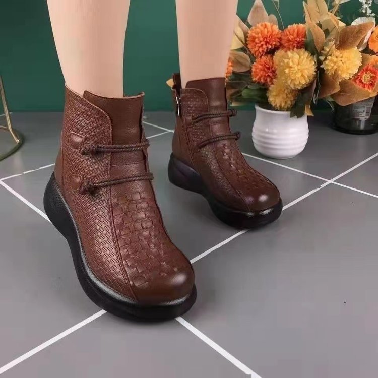 Women's Comfortable Warm Handcrafted Genuine Leather Ankle Boots