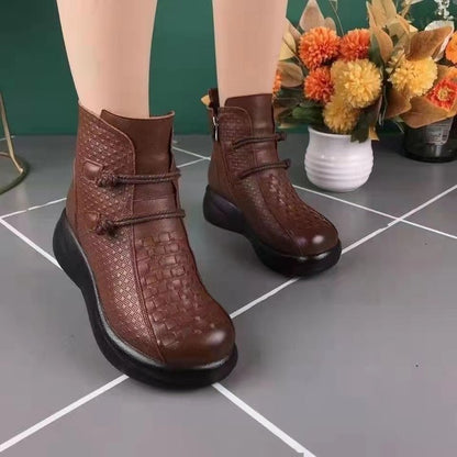 Women's Comfortable Warm Handcrafted Genuine Leather Ankle Boots