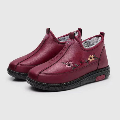 Women's Soft Leather Fleece-Lined Warm Casual Shoes