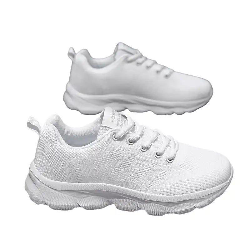 Men’s All-White Breathable Walking Sneakers