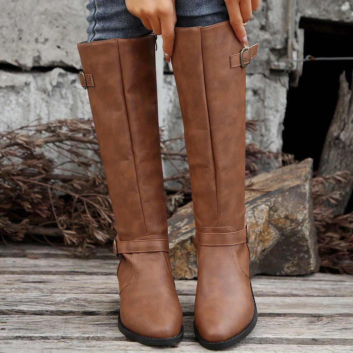 Women's Fashionable Genuine Leather Knee-High Boots