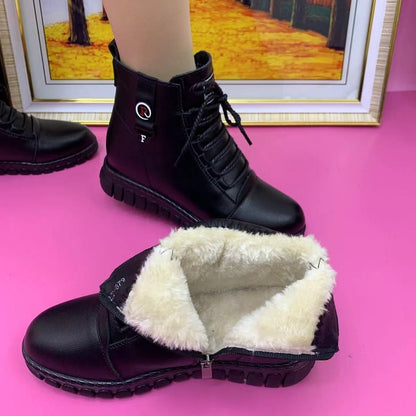 Women's Warm Non-slip Leather Ankle Boots