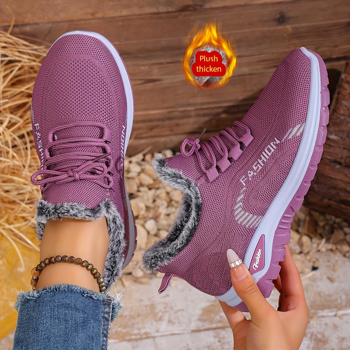 Women's Winter Warm Fleece-Lined Orthopaedic Sneakers