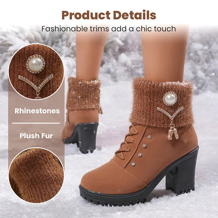 Women's Thick Warm Chunky Heel Boots