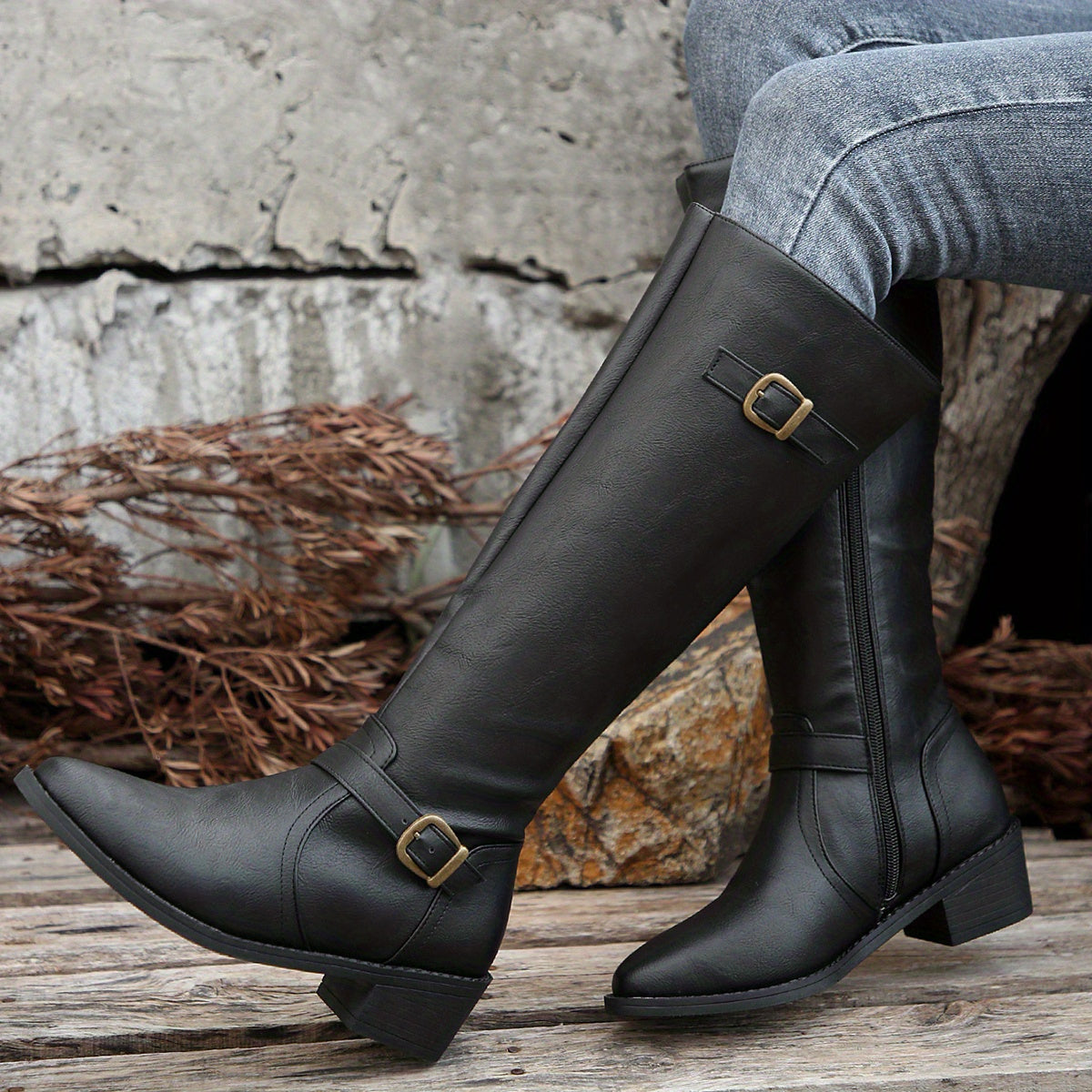 Women's Fashionable Genuine Leather Knee-High Boots