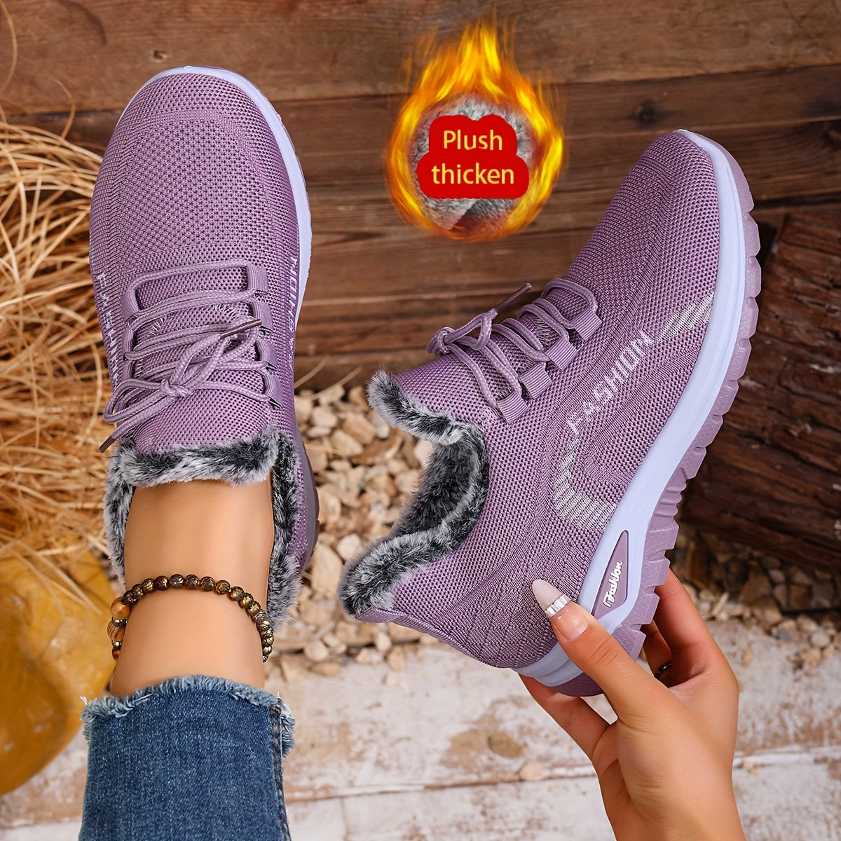 Women's Winter Warm Fleece-Lined Orthopaedic Sneakers