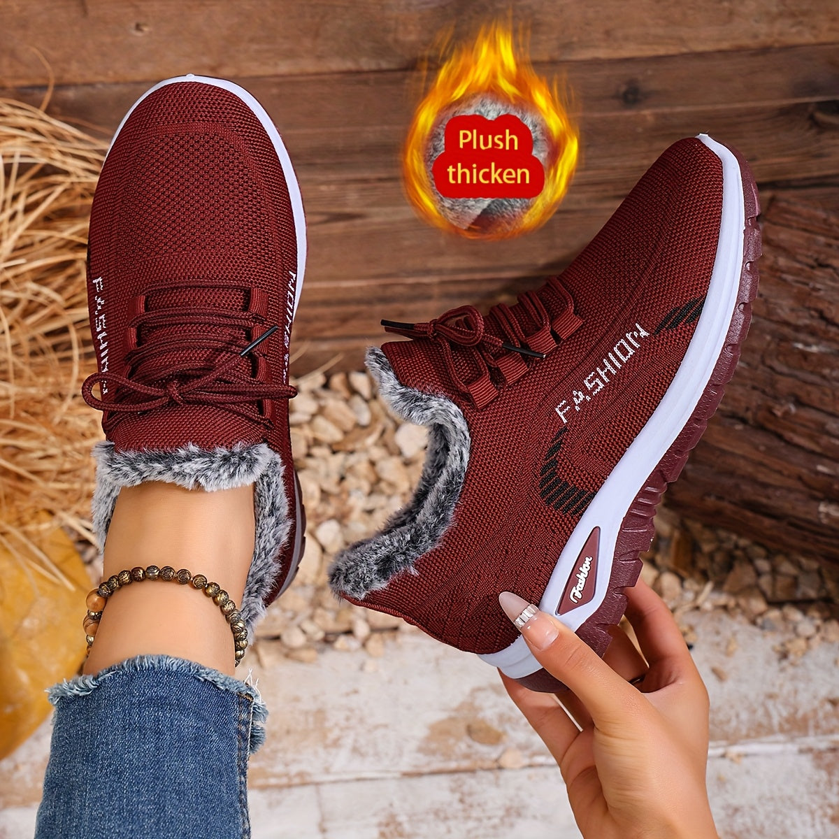 Women's Winter Warm Fleece-Lined Orthopaedic Sneakers
