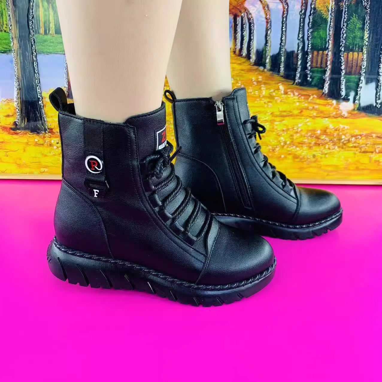 Women's Warm Non-slip Leather Ankle Boots
