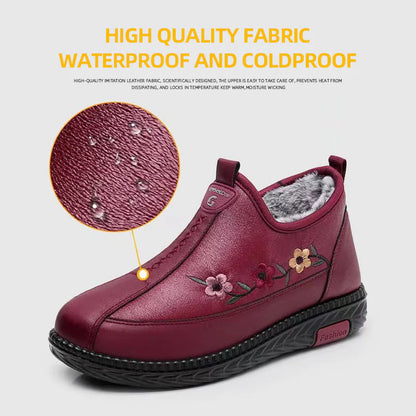 Women's Soft Leather Fleece-Lined Warm Casual Shoes