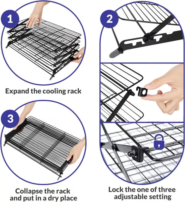 Tier Collapsible Cooling Rack â€“ Expand to Bake, Collapse to Save Space!