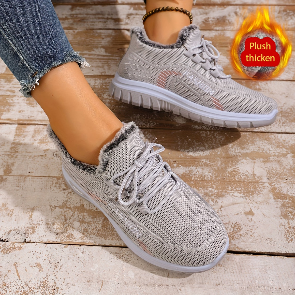 Women's Winter Warm Fleece-Lined Orthopaedic Sneakers
