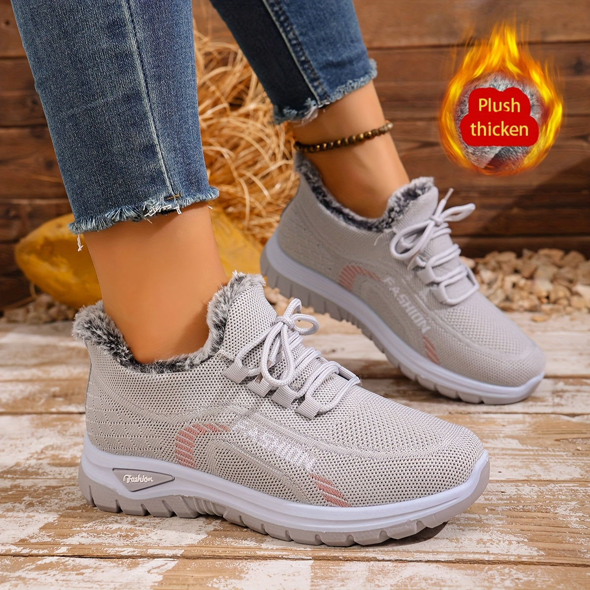 Women's Winter Warm Fleece-Lined Orthopaedic Sneakers