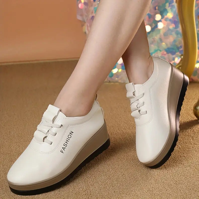 Women's Platform Casual Leather Orthopaedic Sneakers