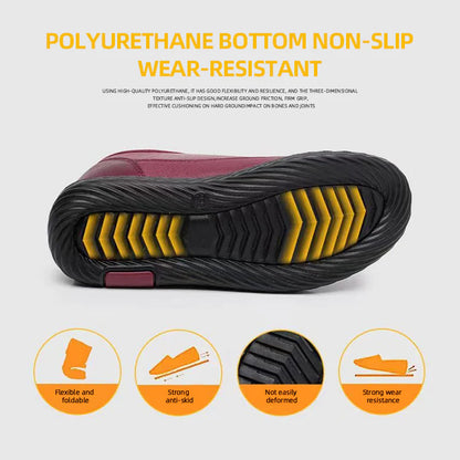 Women's Soft Leather Fleece-Lined Warm Casual Shoes