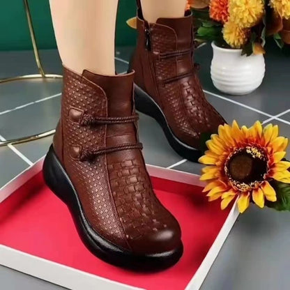 Women's Comfortable Warm Handcrafted Genuine Leather Ankle Boots