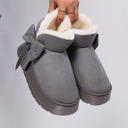 Women's Elegant Bow-Adorned Cozy Plush-Lined  Snow Boots