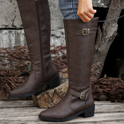 Women's Fashionable Genuine Leather Knee-High Boots