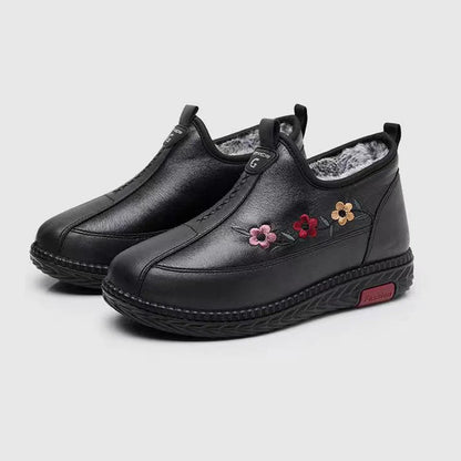 Women's Soft Leather Fleece-Lined Warm Casual Shoes