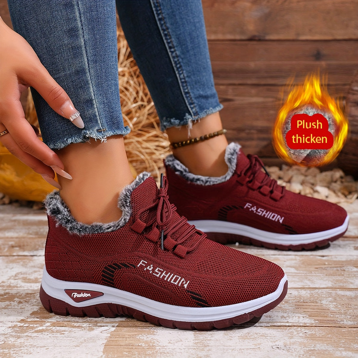 Women's Winter Warm Fleece-Lined Orthopaedic Sneakers