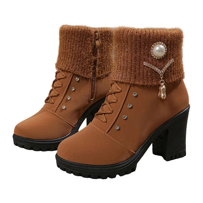 Women's Thick Warm Chunky Heel Boots