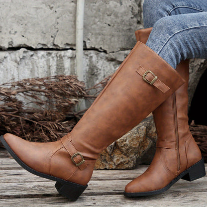 Women's Fashionable Genuine Leather Knee-High Boots