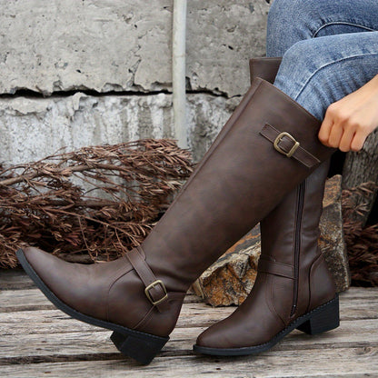 Women's Fashionable Genuine Leather Knee-High Boots