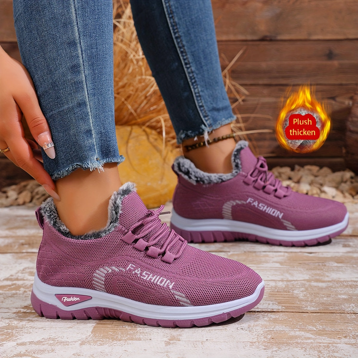 Women's Winter Warm Fleece-Lined Orthopaedic Sneakers