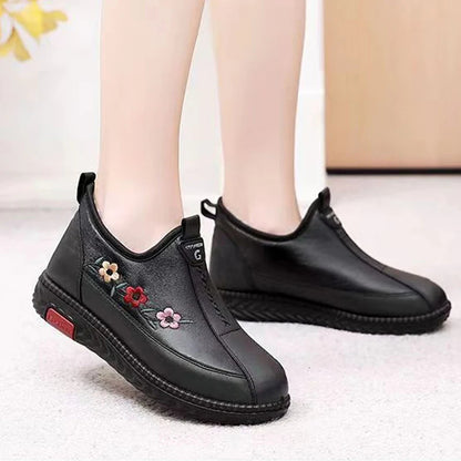 Women's Soft Leather Fleece-Lined Warm Casual Shoes