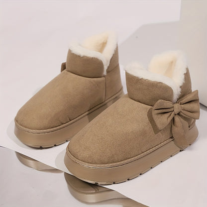 Women's Elegant Bow-Adorned Cozy Plush-Lined  Snow Boots