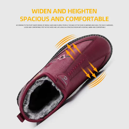 Women's Soft Leather Fleece-Lined Warm Casual Shoes