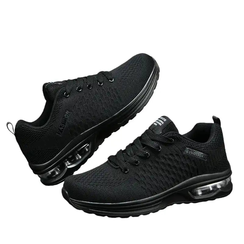 men’s All - Black Air - Cushion Walking Sneakers - Flyon