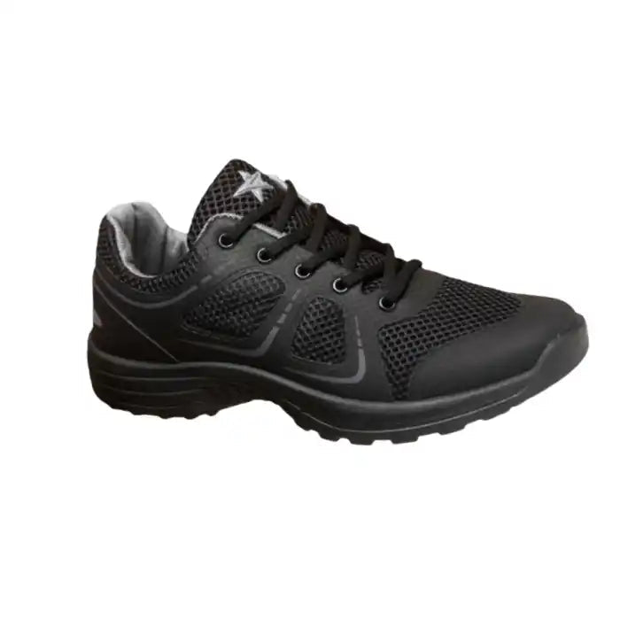 Men’s All - Black Work & Walking Sneakers | Breathable Mesh + Grippy Sole - Flyon