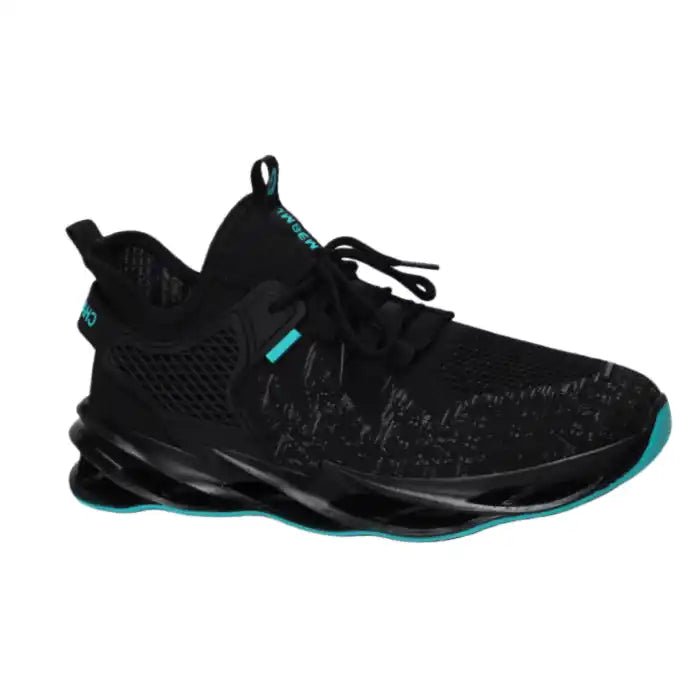 Men’s All - Day Comfort Sneakers | Black/Teal - Flyon