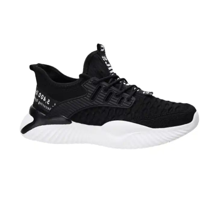 Men’s Cushioned Running - Style Sneakers – Black/White - Flyon