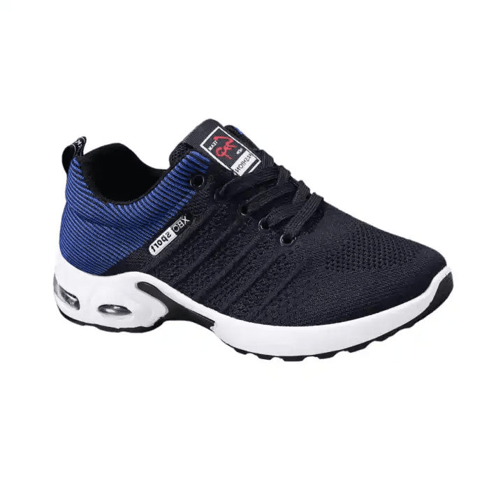 Men’s Everyday Comfort Sneakers | Breathable Knit Upper | Navy/Blue - Flyon