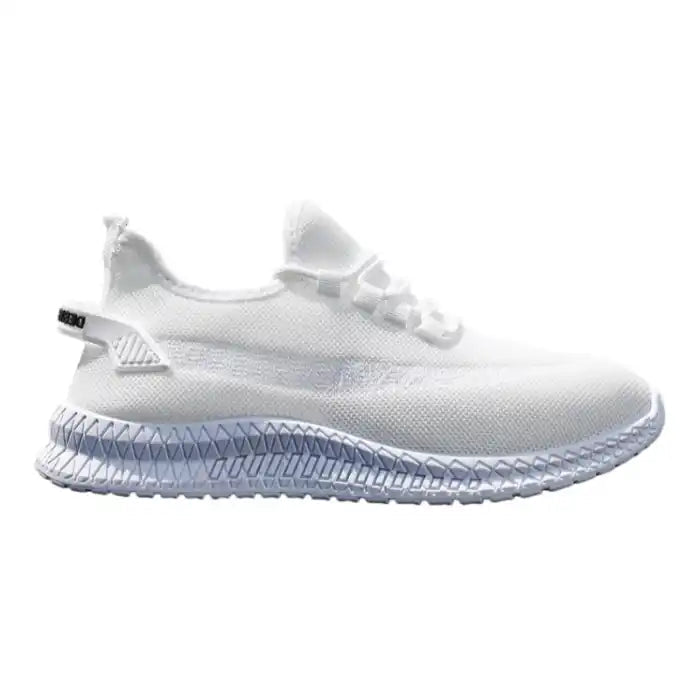 Men’s Everyday Running - Style Sneakers | Breathable Knit Upper + Thick Cushioning | White - Flyon