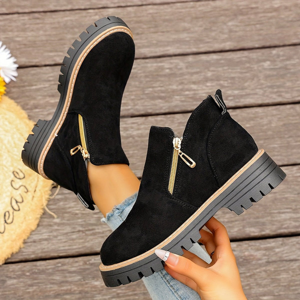 Women's Chunky Platform Ankle Boots - Flyon
