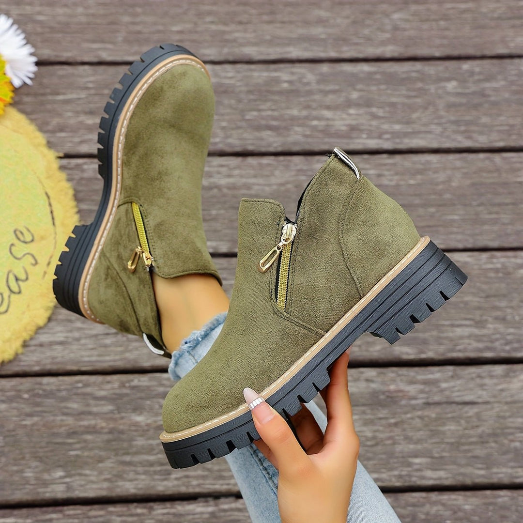 Women's Chunky Platform Ankle Boots - Flyon