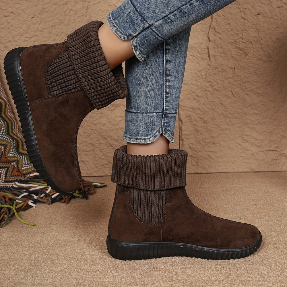 Women's Fashion Solid - Colour Ankle Boots - Flyon