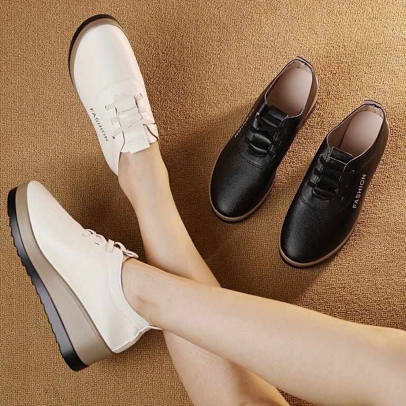 Women's Platform Casual Leather Orthopaedic Sneakers - Flyon