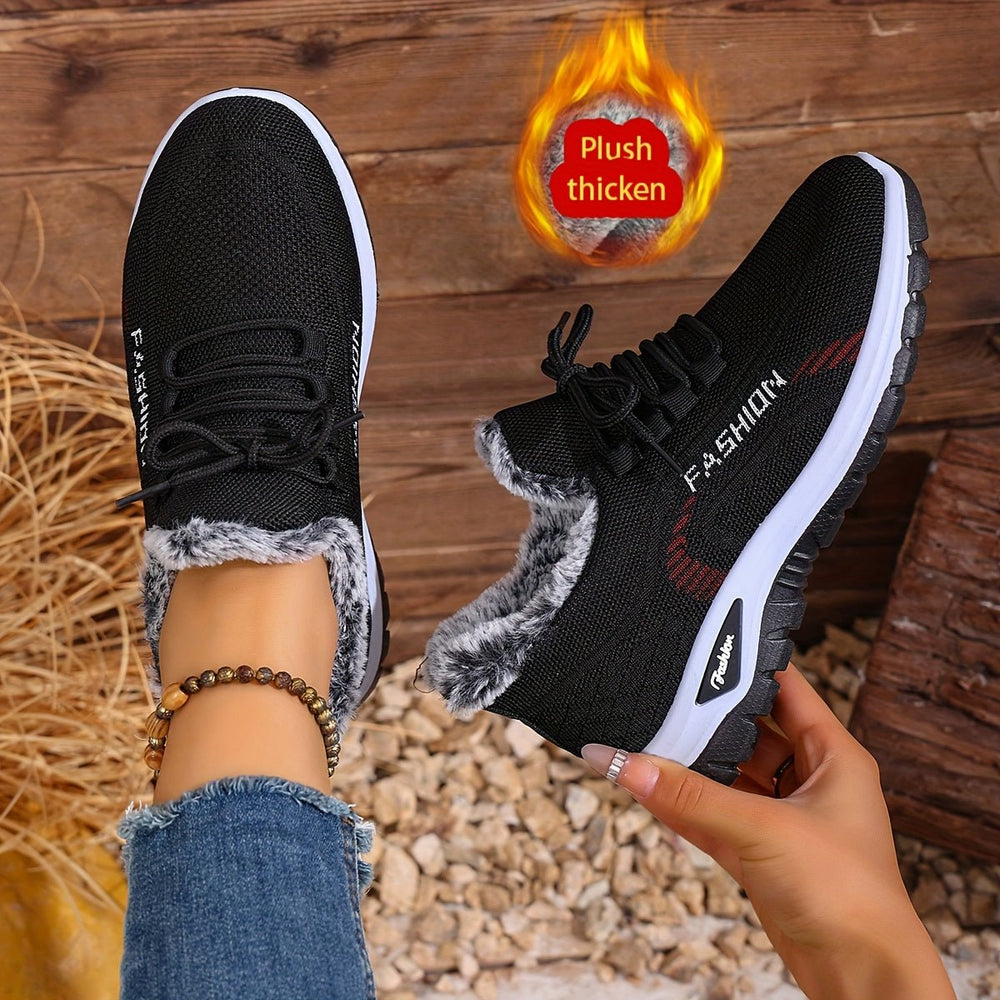 Women's Winter Warm Fleece - Lined Orthopaedic Sneakers - Flyon