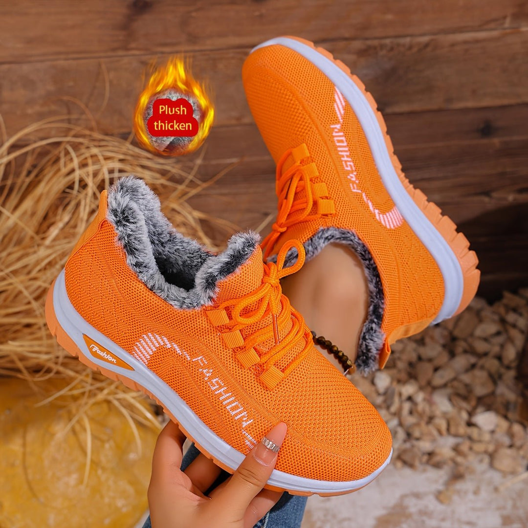 Women's Winter Warm Fleece - Lined Orthopaedic Sneakers - Flyon